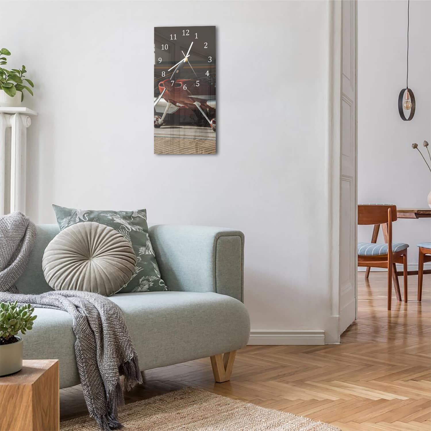 Wanduhr 30x60 - Sportflugzeug