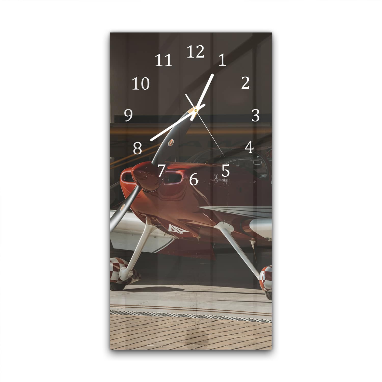 Wanduhr 30x60 - Sportflugzeug