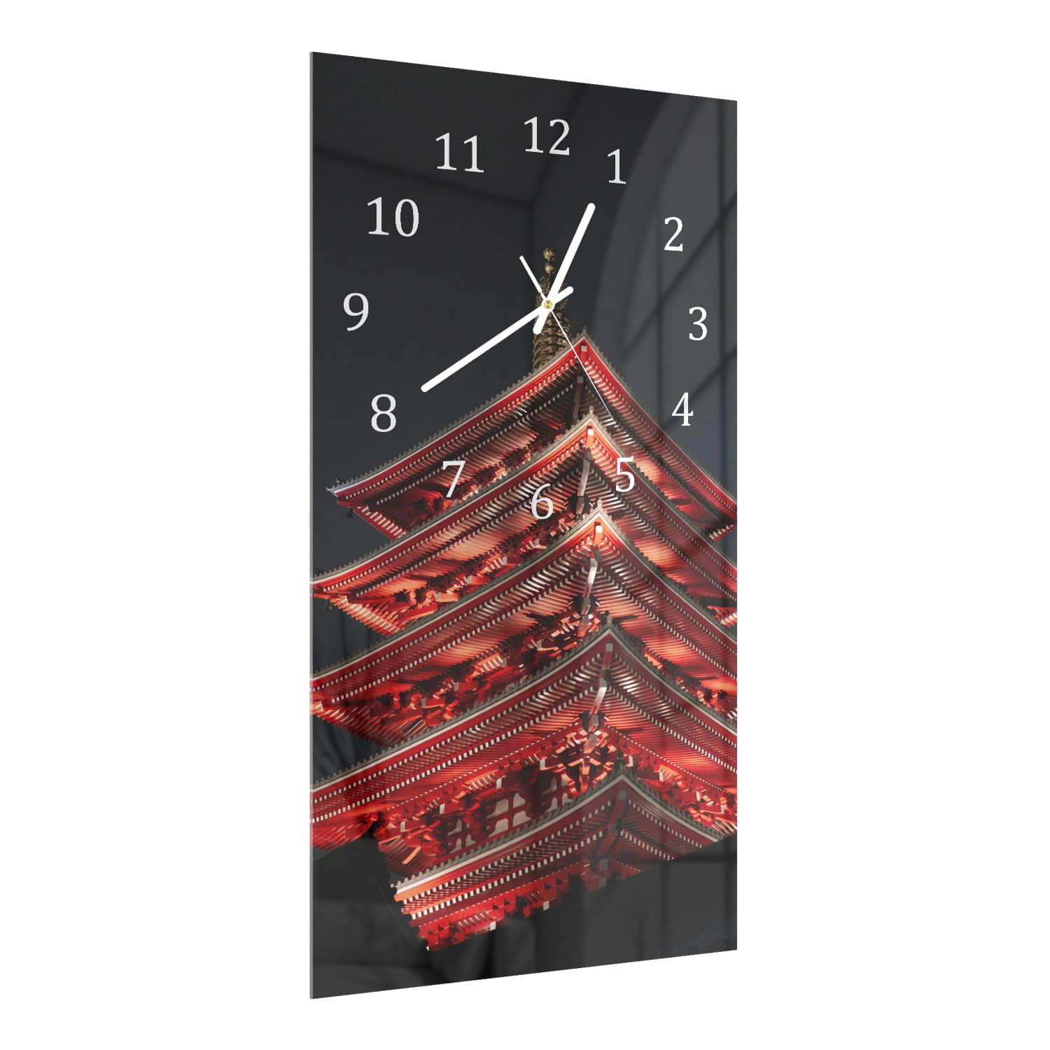 Wanduhr 30x60 - Abend in Japan