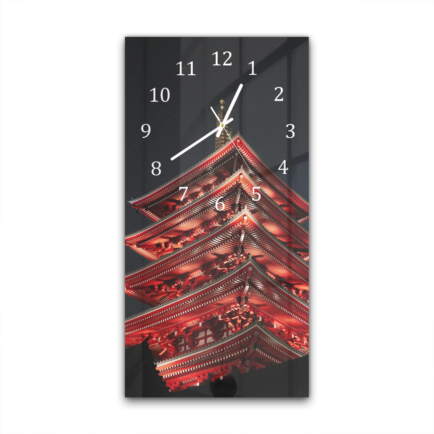 Wanduhr 30x60 - Abend in Japan