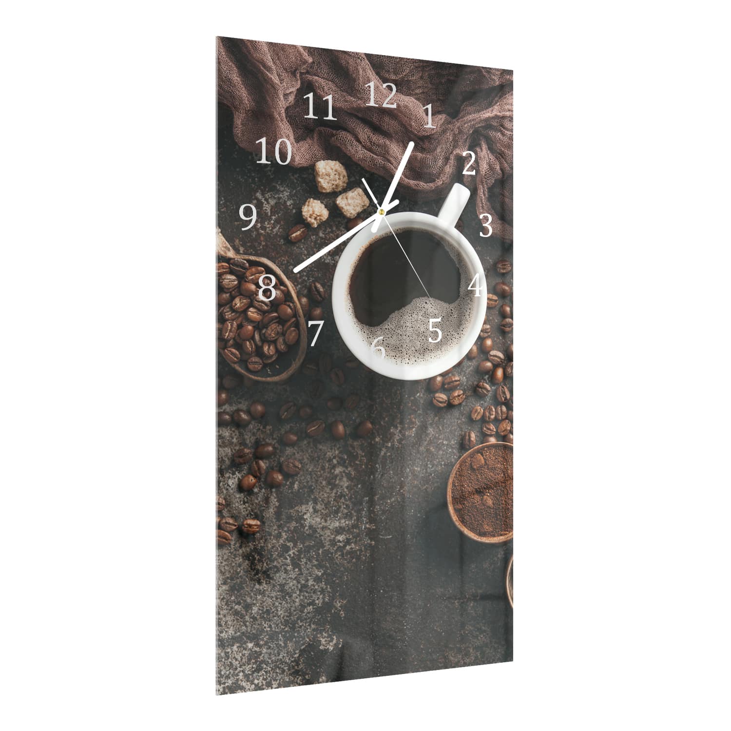 Wanduhr 30x60 - Kaffee und Bohnen