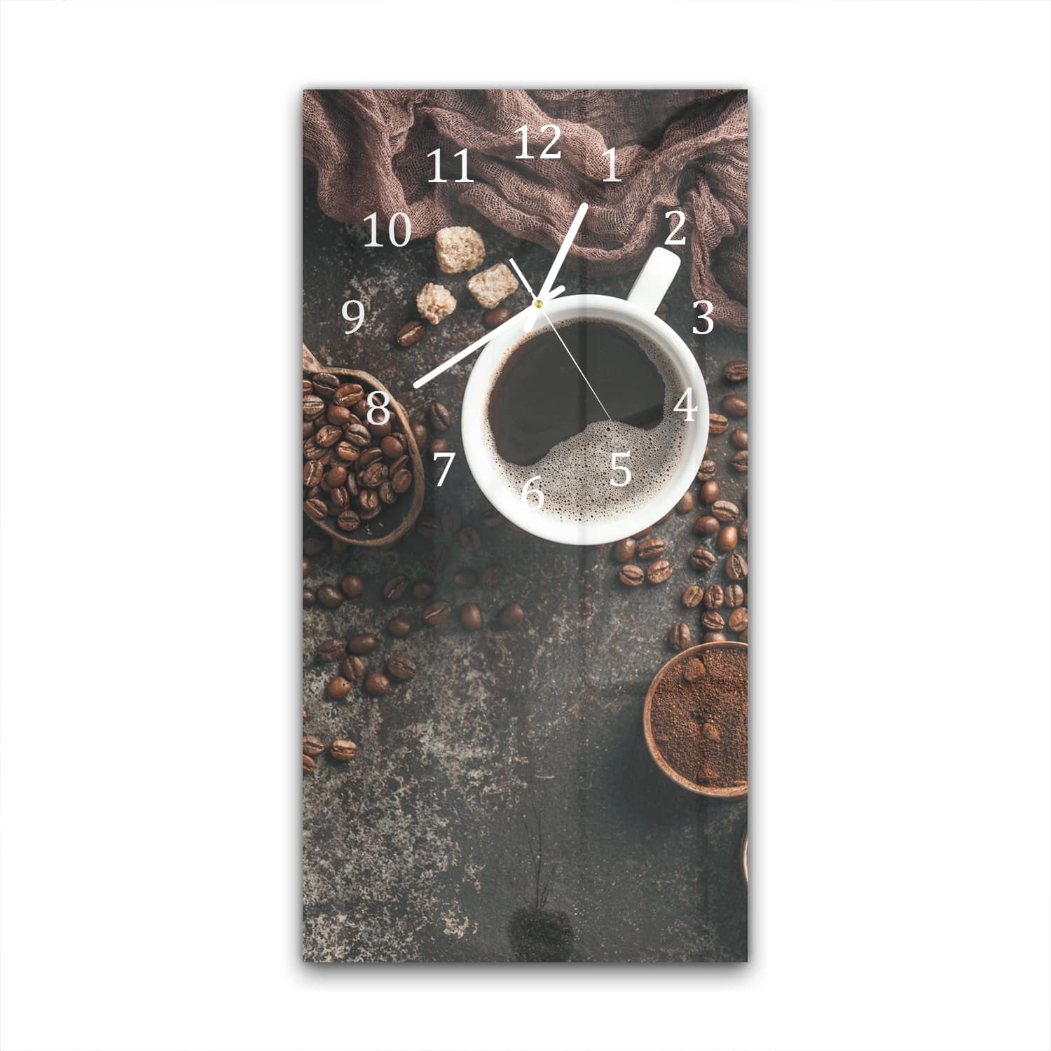 Wanduhr 30x60 - Kaffee und Bohnen