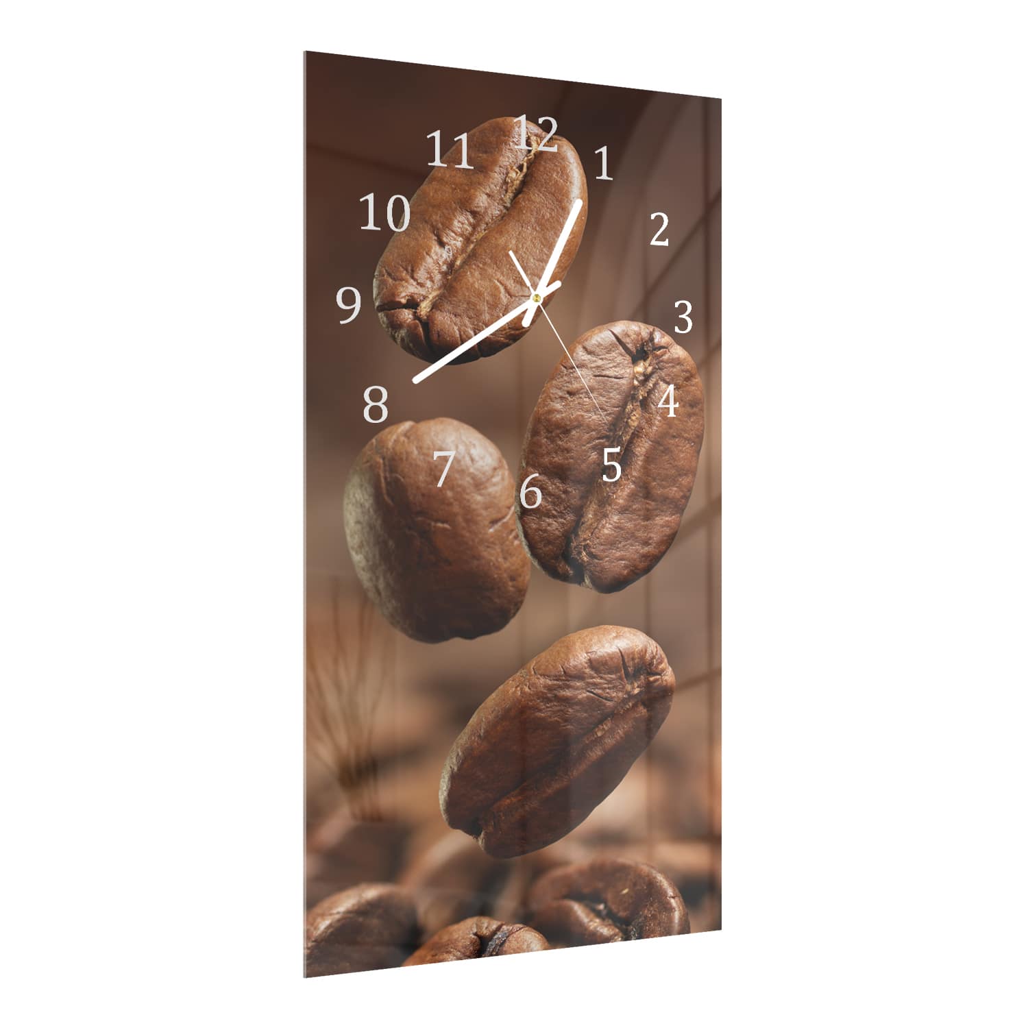 Wanduhr 30x60 - Kaffeebohnen Nahaufnahme