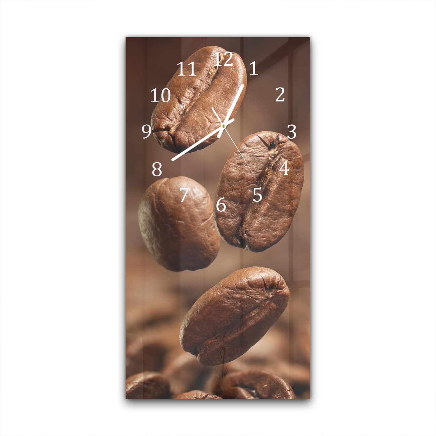 Wanduhr 30x60 - Kaffeebohnen Nahaufnahme