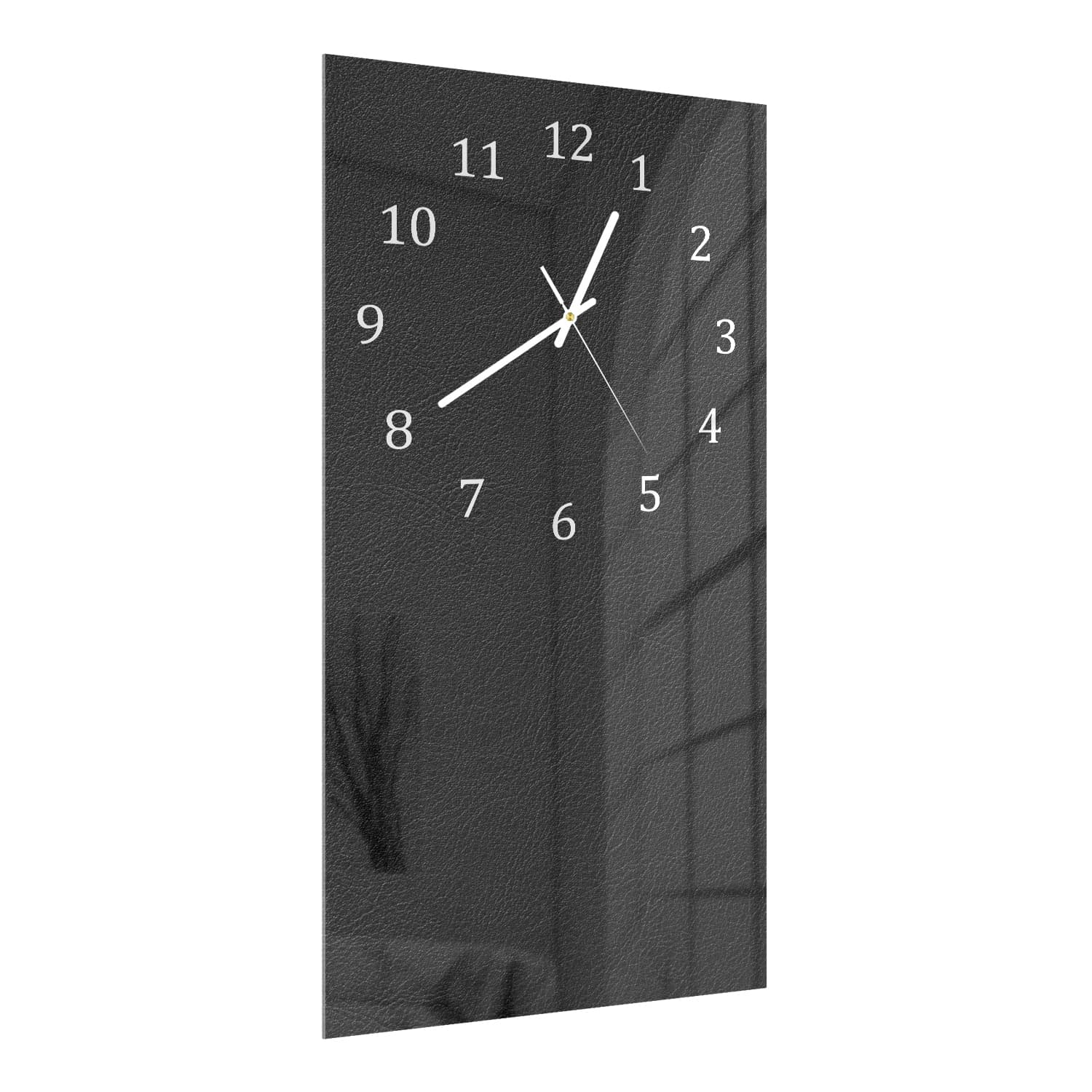 Wanduhr 30x60 - Schwarze Leder-Textur
