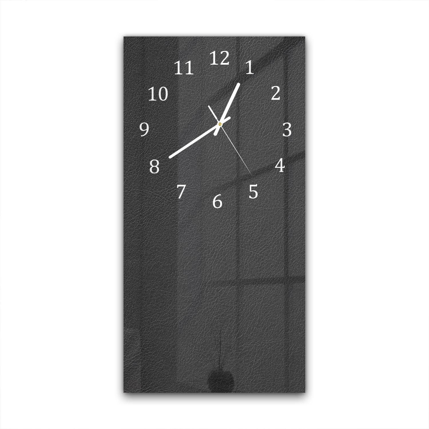 Wanduhr 30x60 - Schwarze Leder-Textur