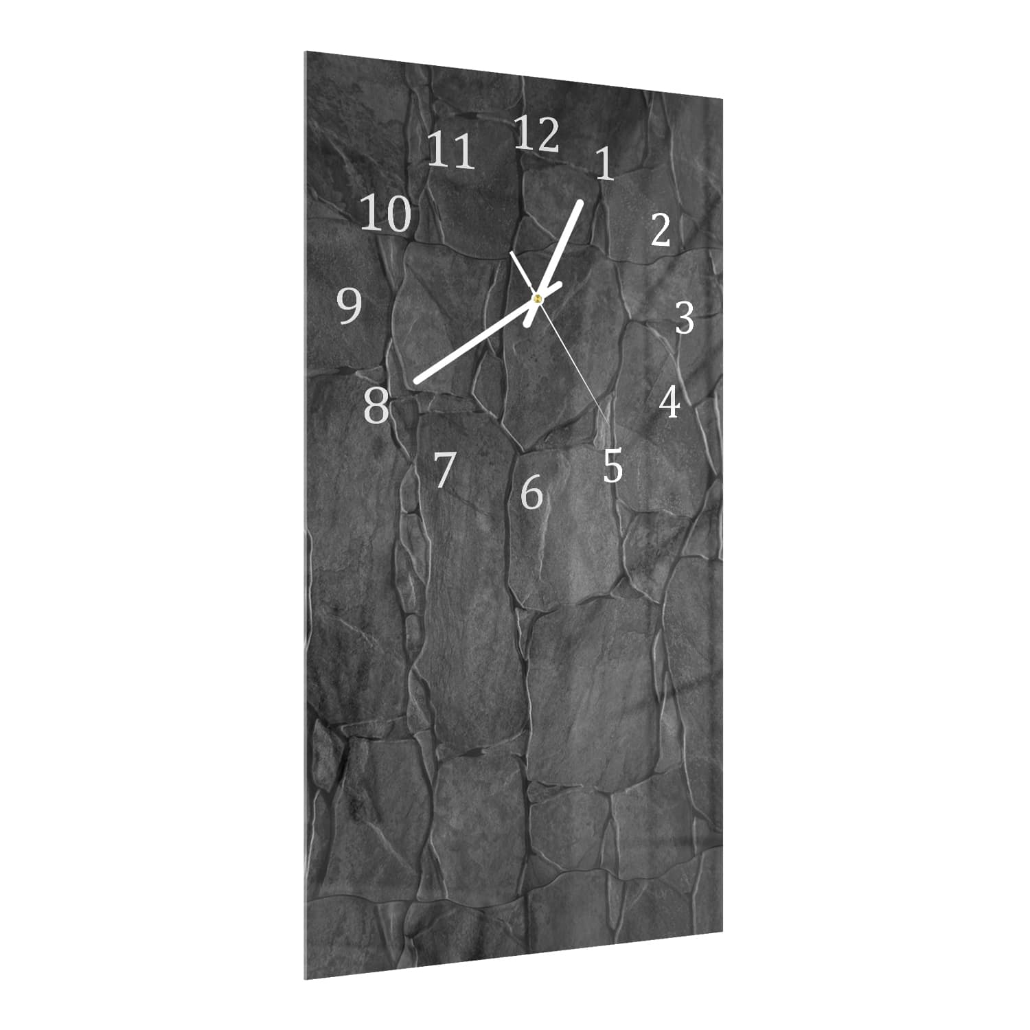 Wanduhr 30x60 - Schwarze Steinmauer