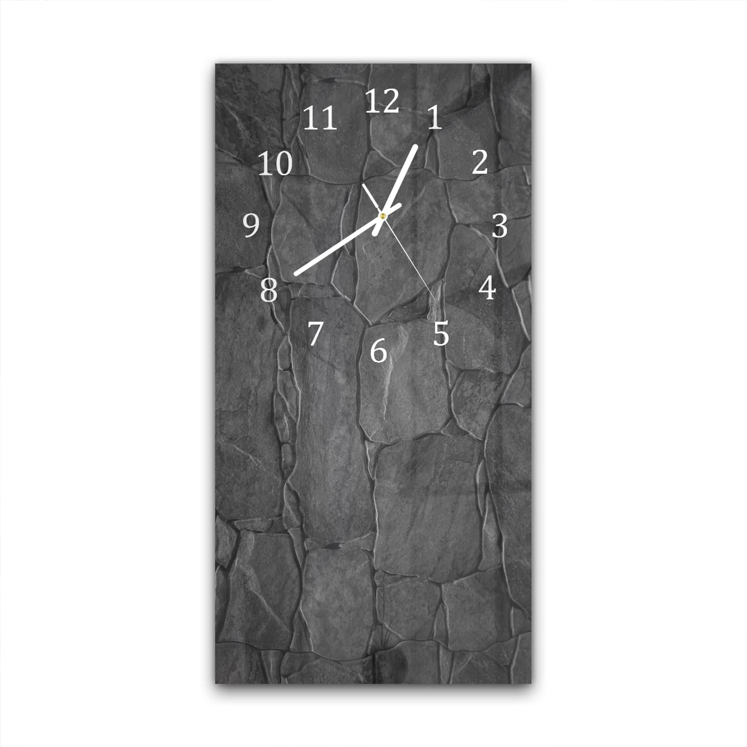Wanduhr 30x60 - Schwarze Steinmauer