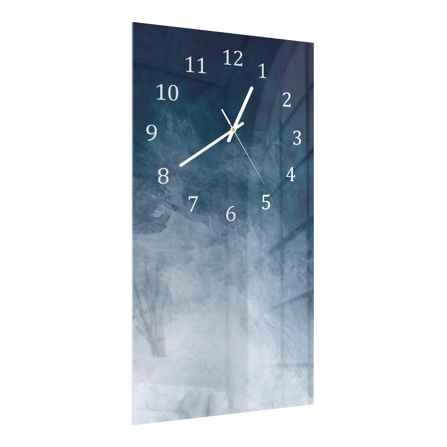 Wanduhr 30x60 - Blaue Aquarell-Textur