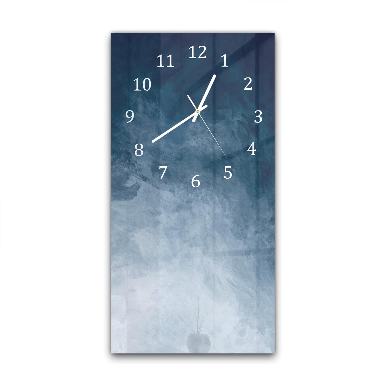 Wanduhr 30x60 - Blaue Aquarell-Textur