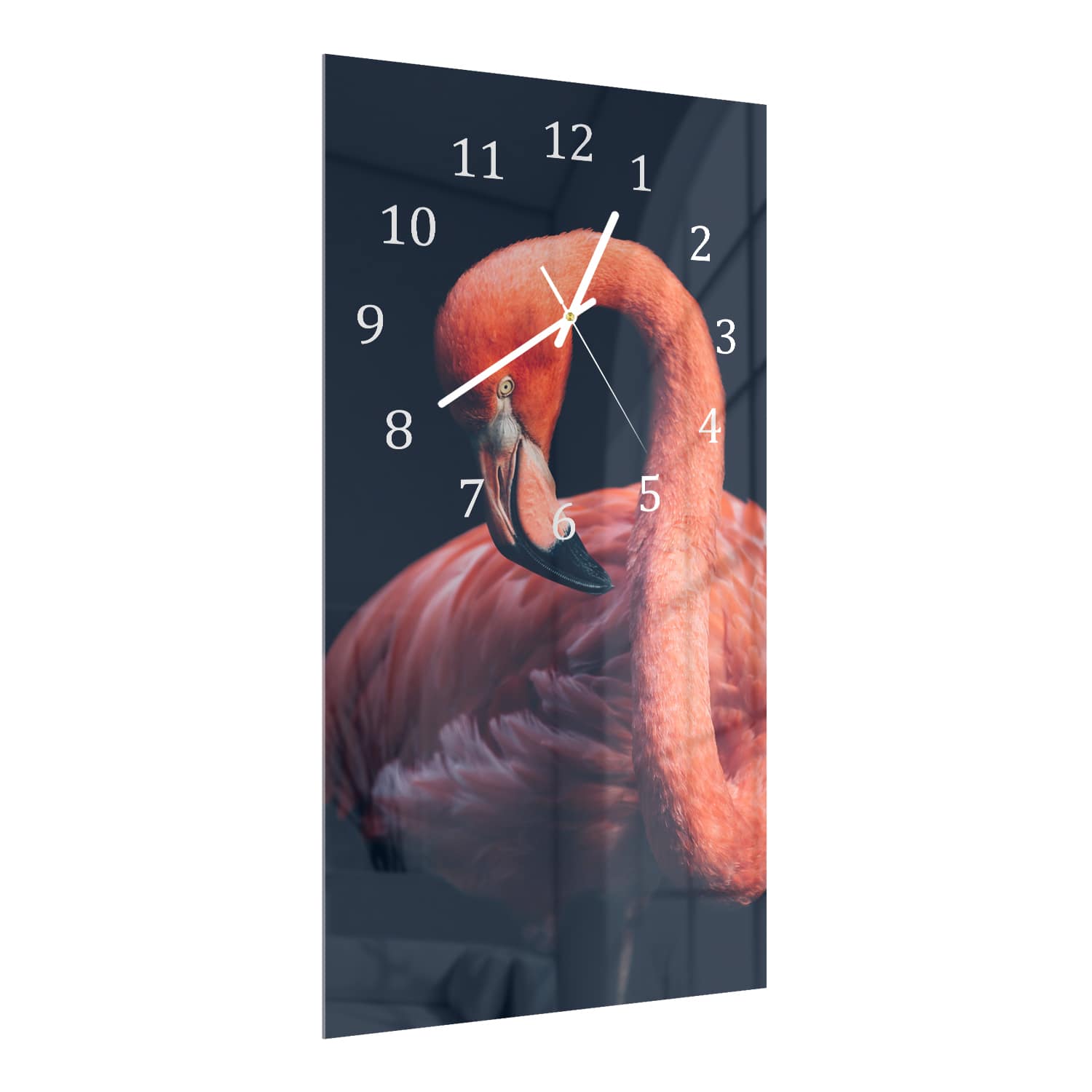 Wanduhr 30x60 - Rosa Flamingo