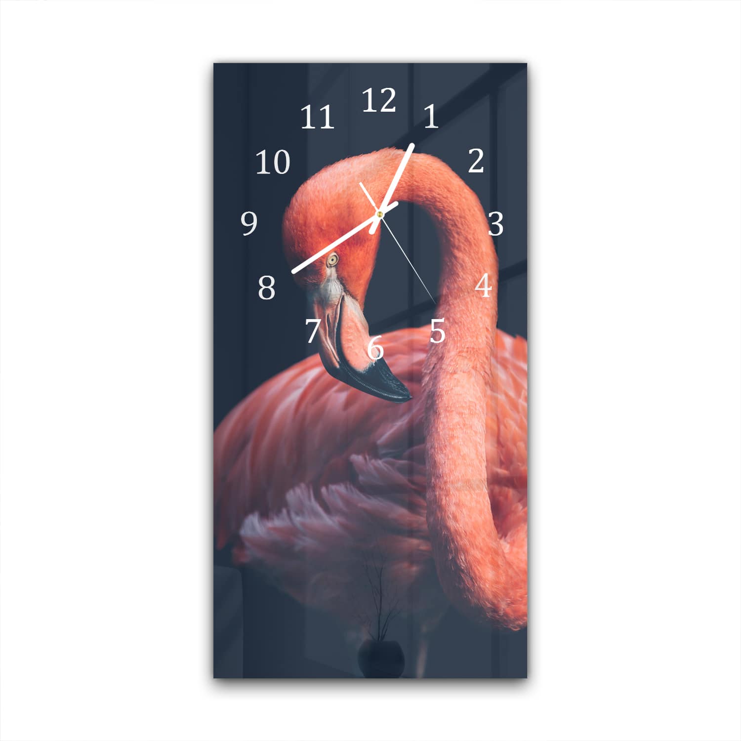 Wanduhr 30x60 - Rosa Flamingo