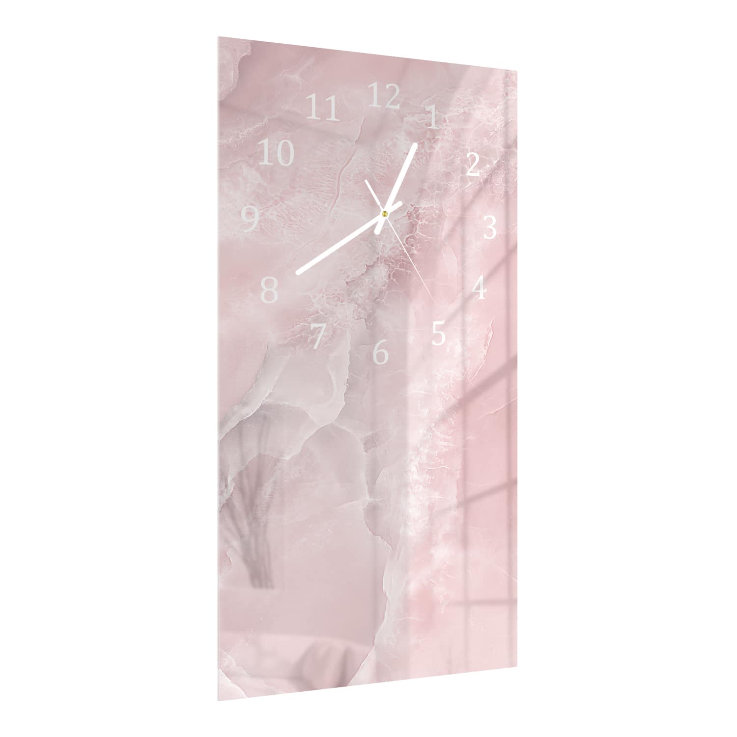 Wanduhr 30x60 - Hellrosa Marmor