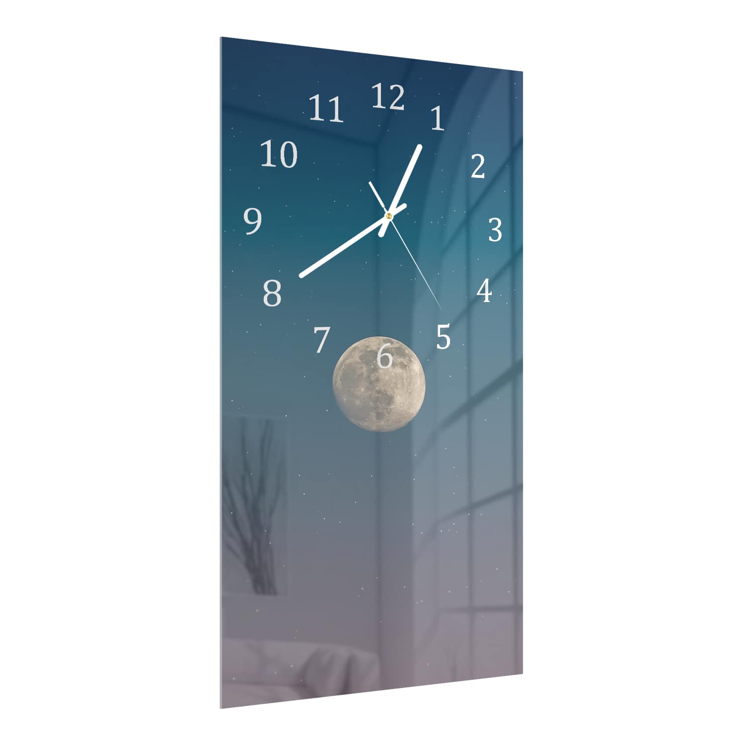 Wanduhr 30x60 - Vollmond