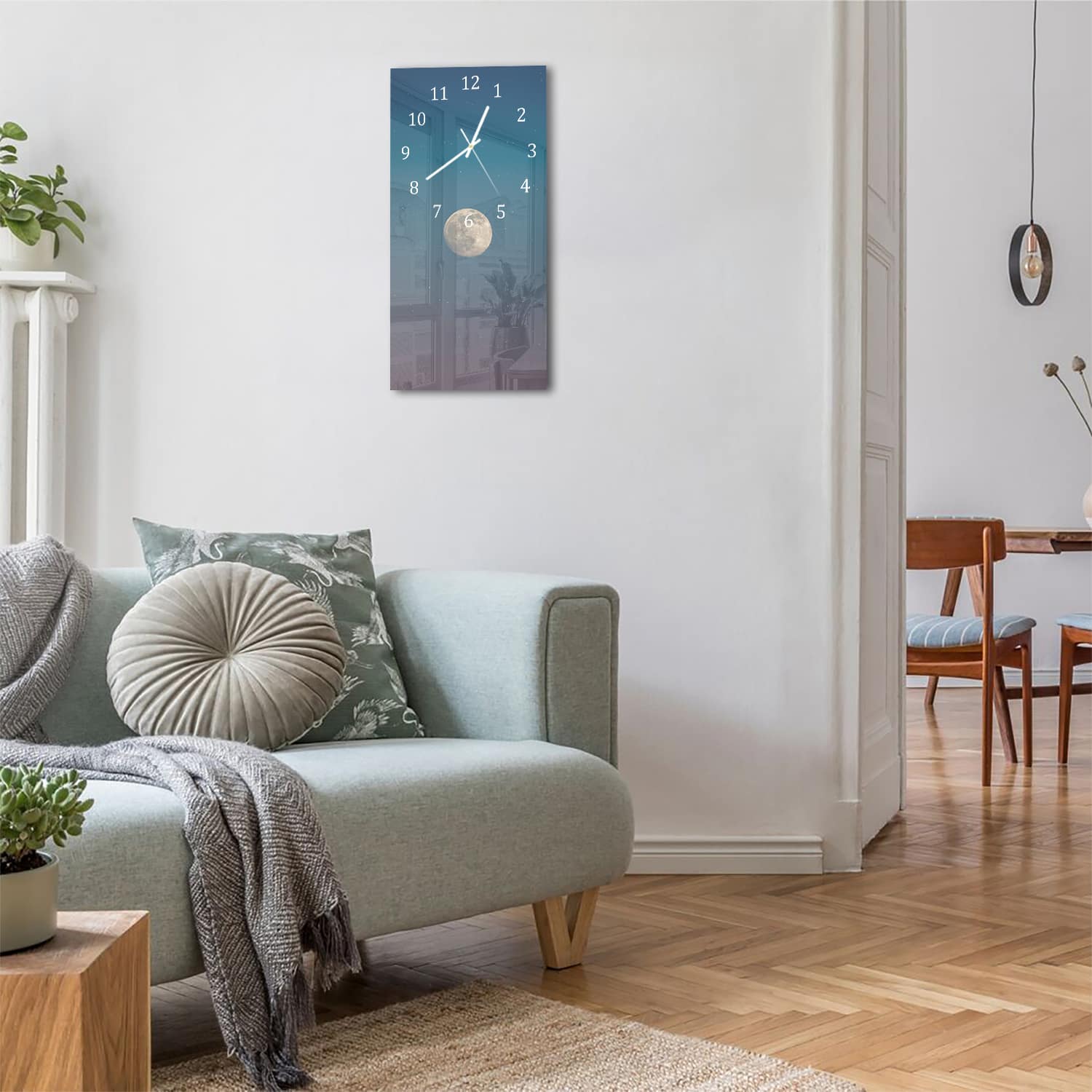 Wanduhr 30x60 - Vollmond