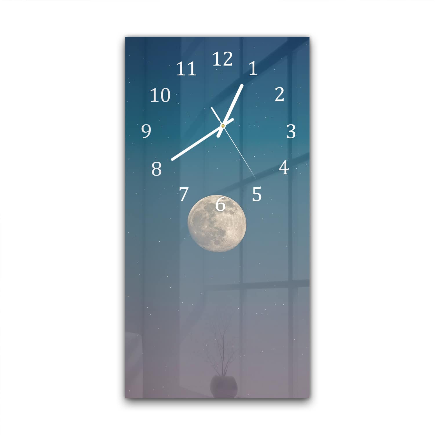 Wanduhr 30x60 - Vollmond