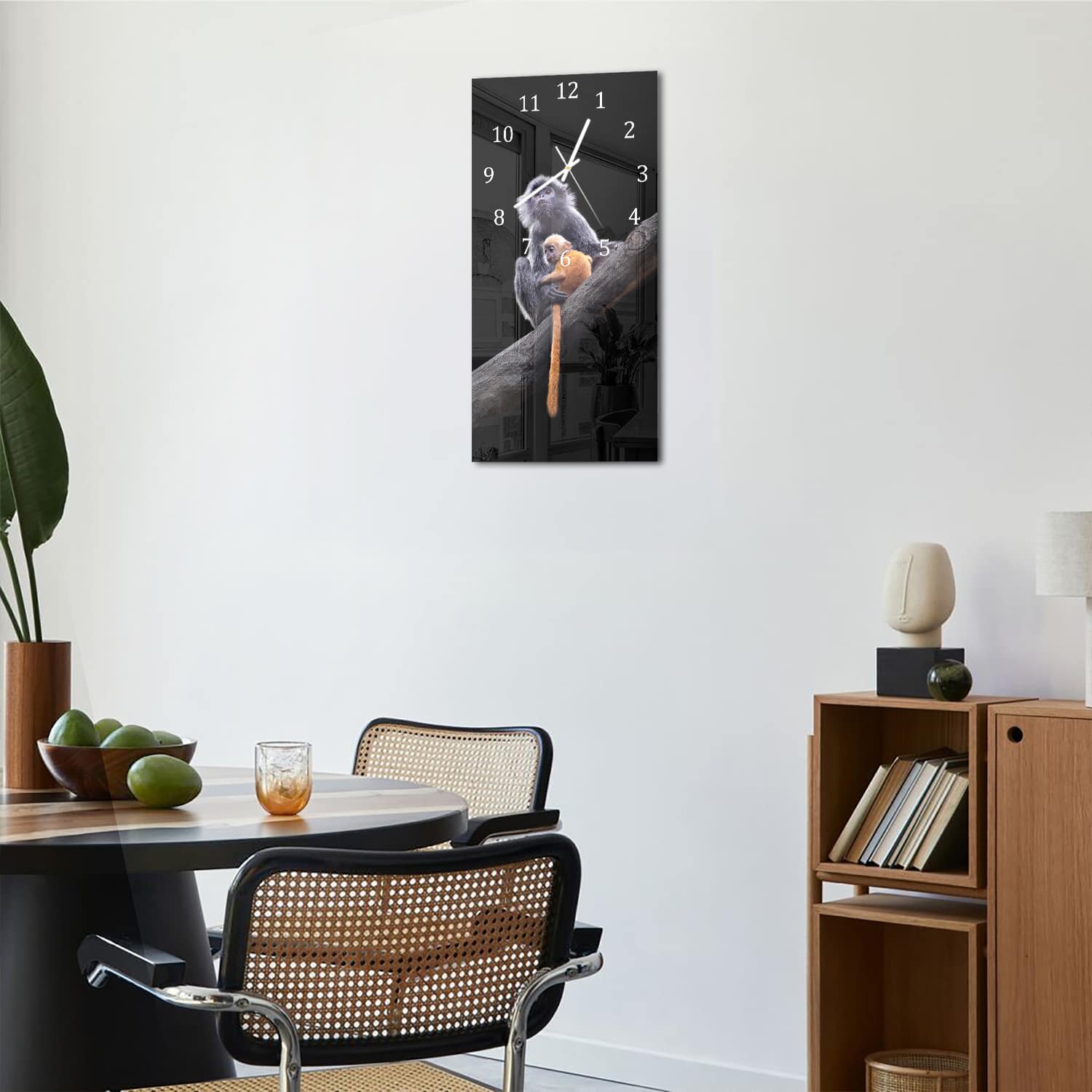Wanduhr 30x60 - Affen im Baum