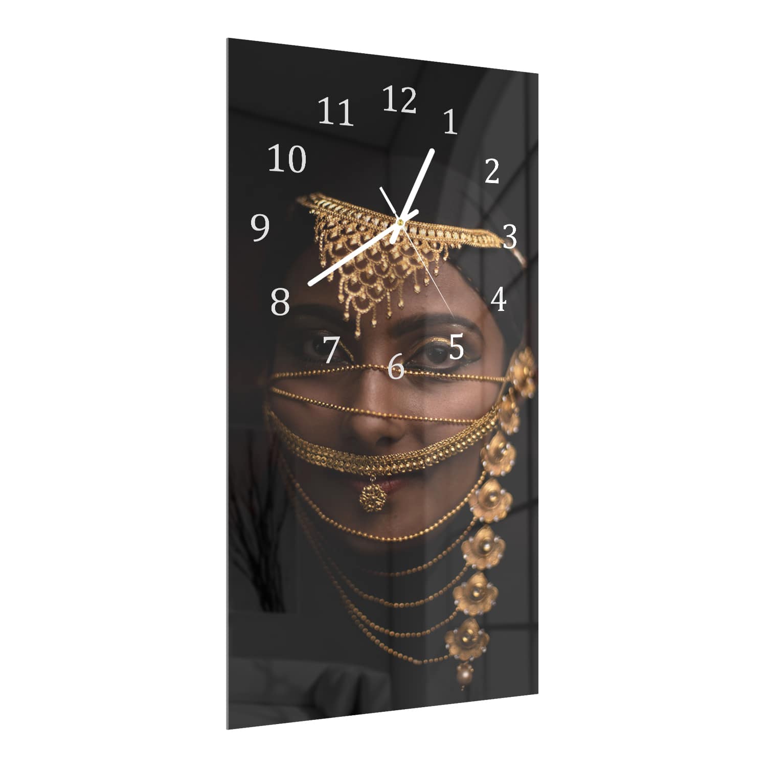 Wanduhr 30x60 - Östliche Eleganz in Gold