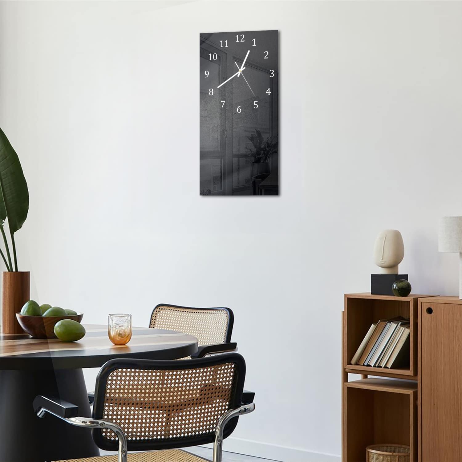 Wanduhr 30x60 - Schwarzer Stoff