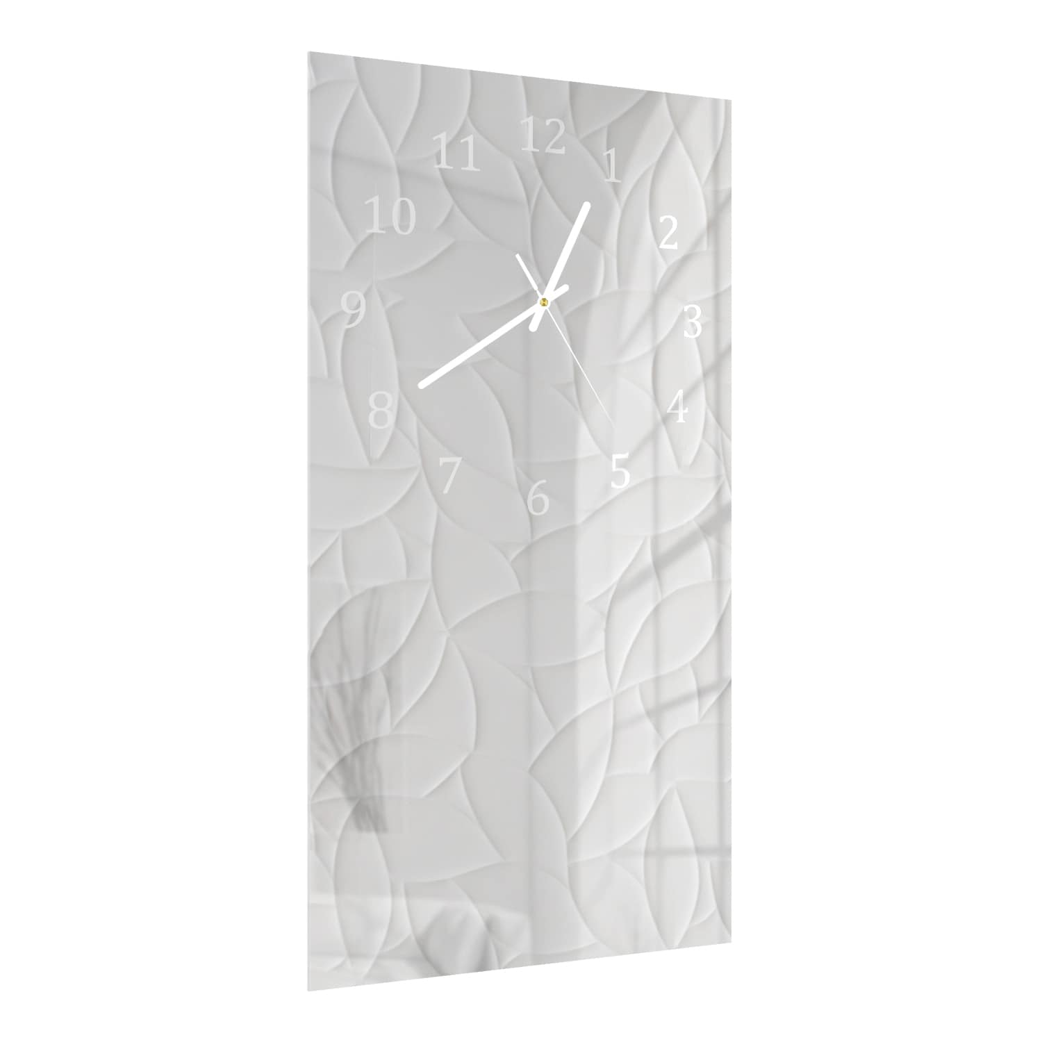 Wanduhr 30x60 - Blatt-Textur auf Fliesen