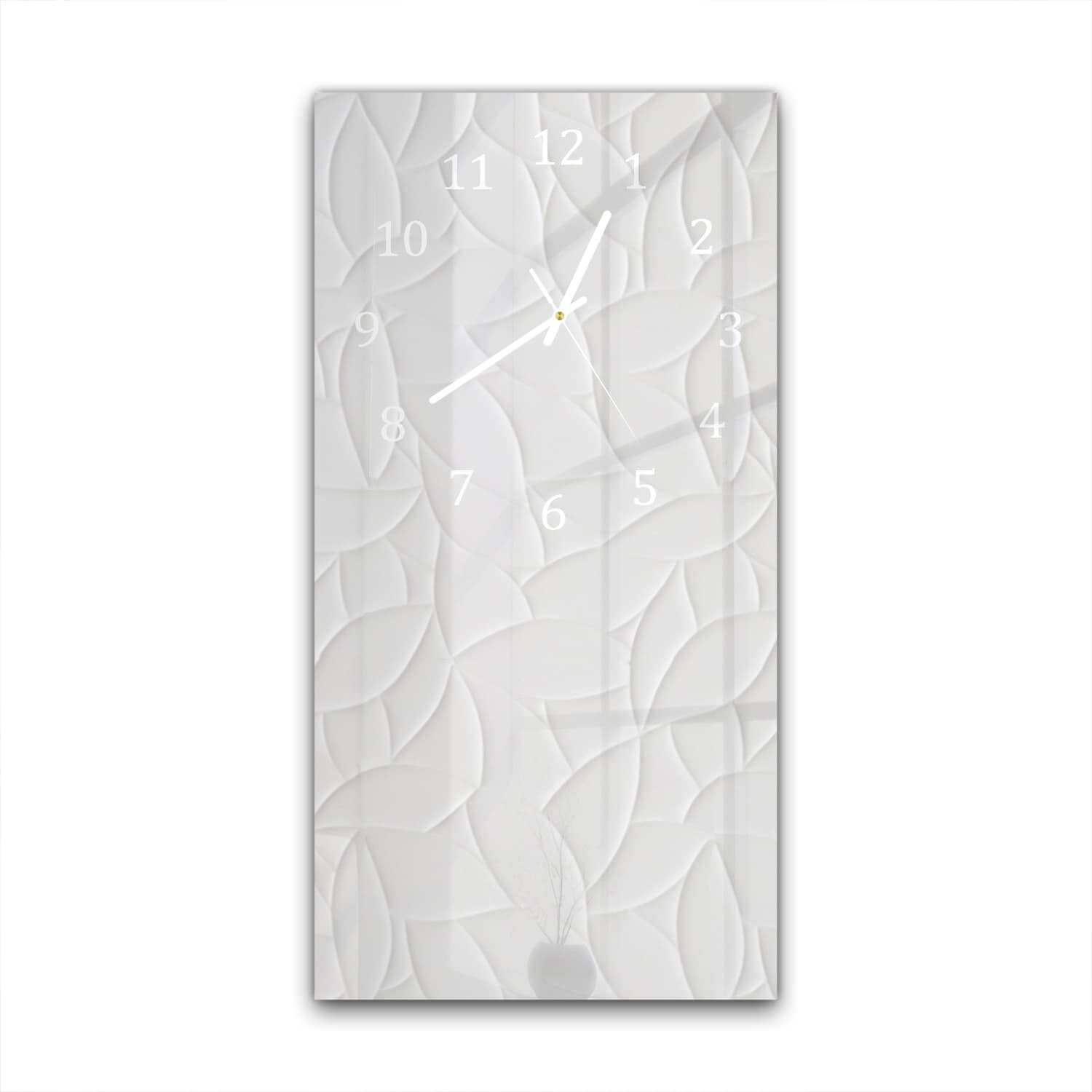 Wanduhr 30x60 - Blatt-Textur auf Fliesen