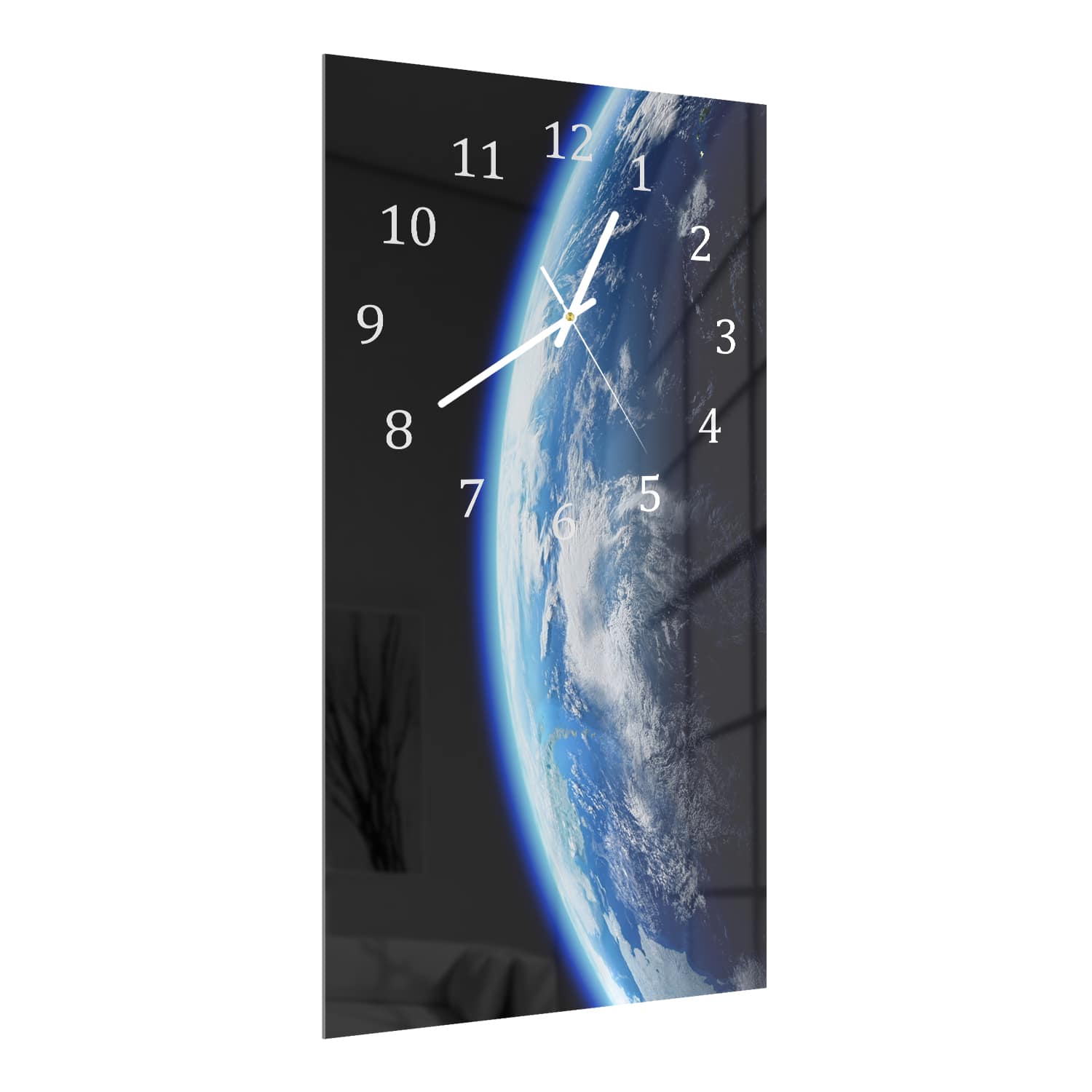 Wanduhr 30x60 - Planet Erde