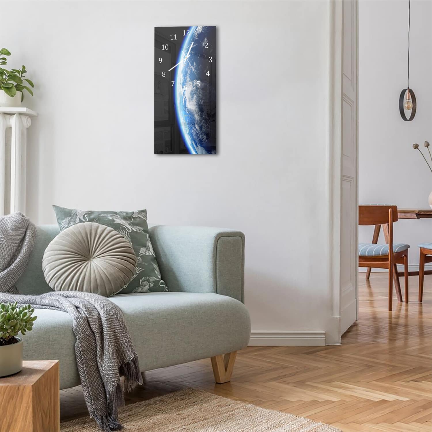 Wanduhr 30x60 - Planet Erde