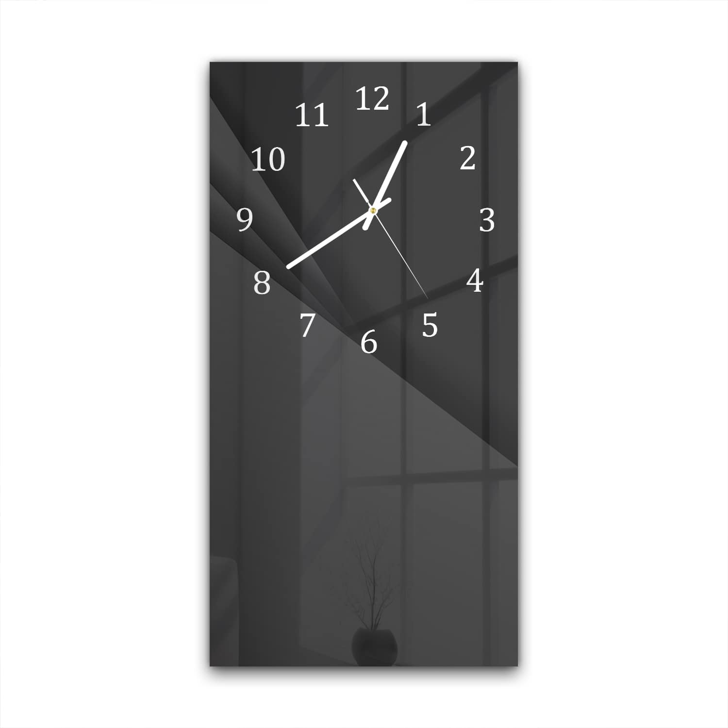 Wanduhr 30x60 - Schwarz mit Tiefe