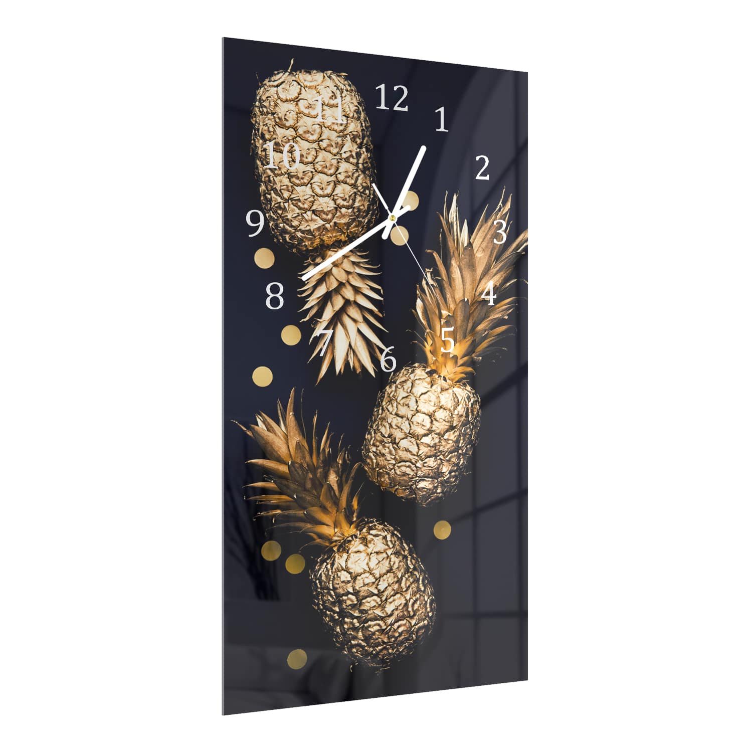Wanduhr 30x60 - Goldene Ananas