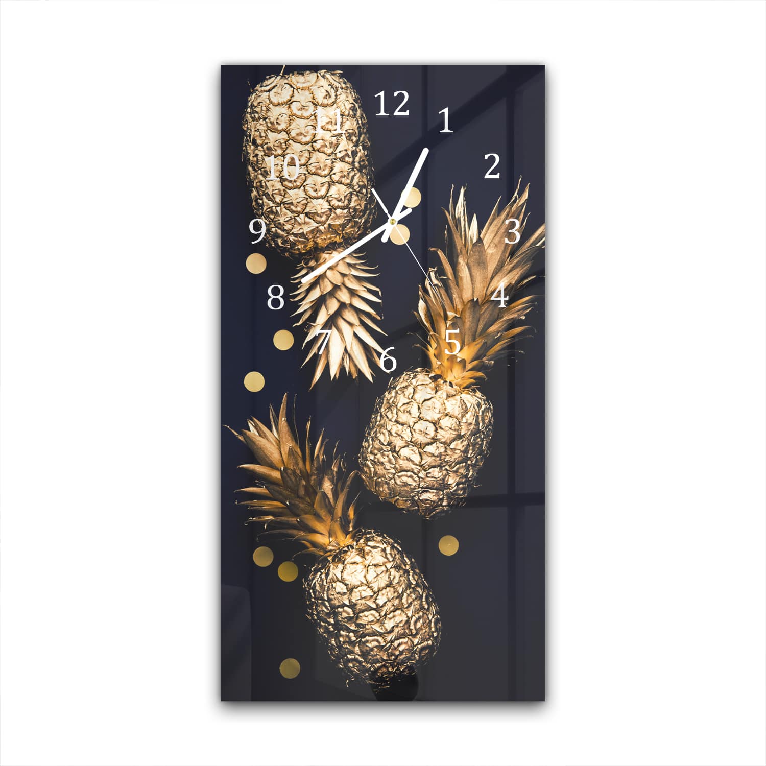 Wanduhr 30x60 - Goldene Ananas