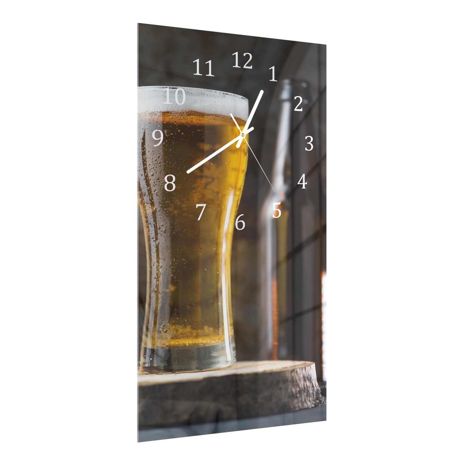 Wanduhr 30x60 - Kalte Tasse Bier