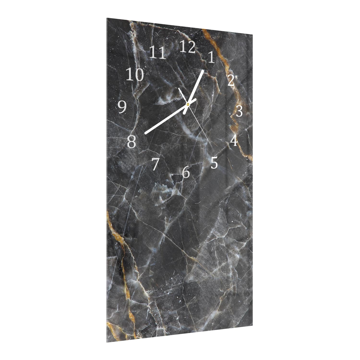 Wanduhr 30x60 - Goldene Adern Marmor