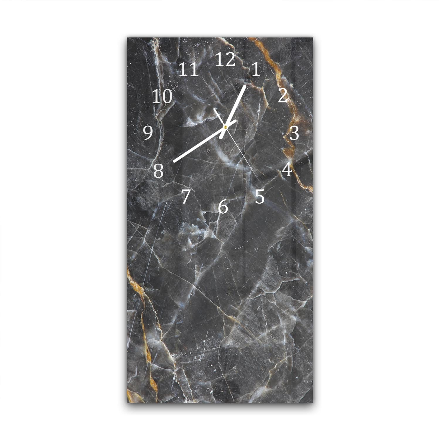 Wanduhr 30x60 - Goldene Adern Marmor