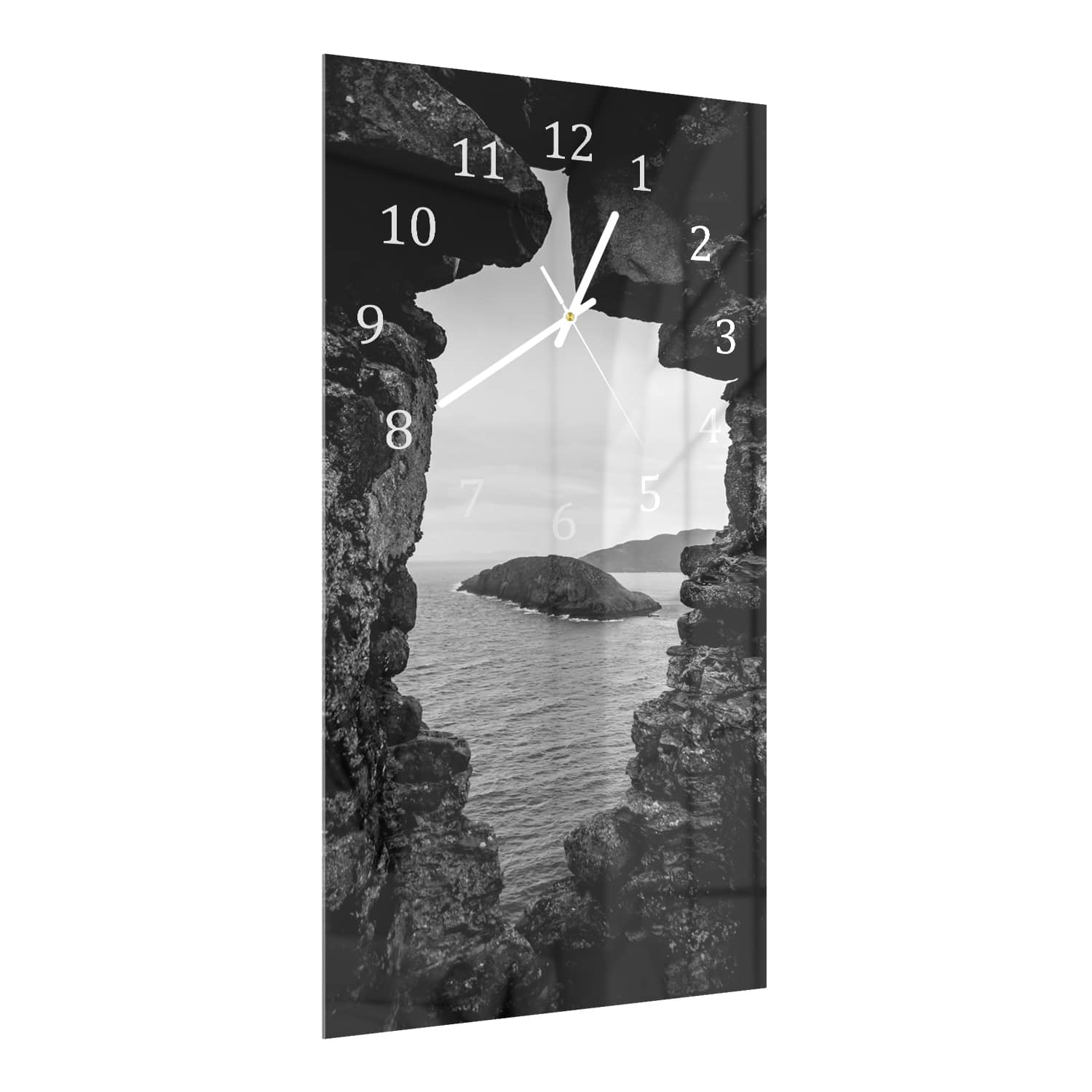 Wanduhr 30x60 - Meerblick von den Felsen