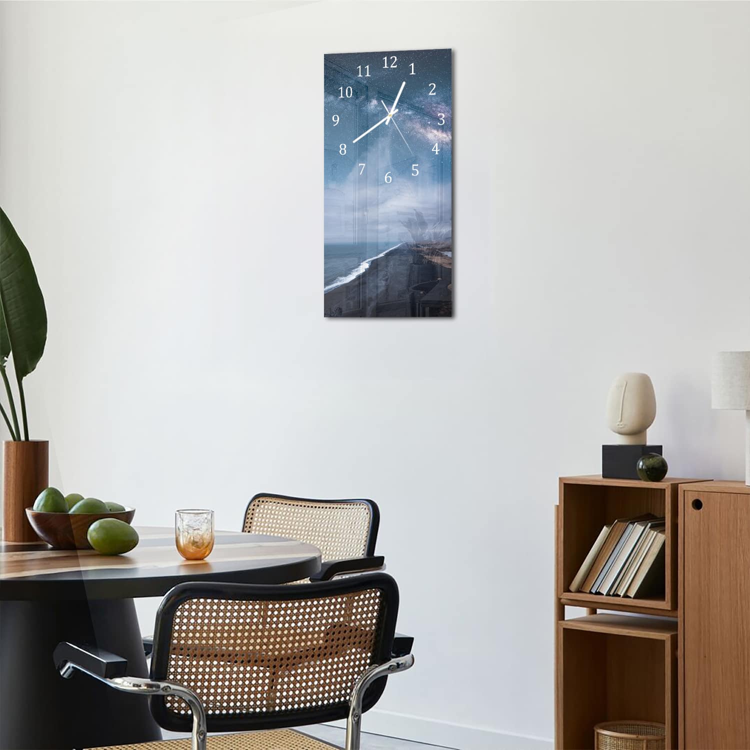 Wanduhr 30x60 - Milchstraße über dem Strand