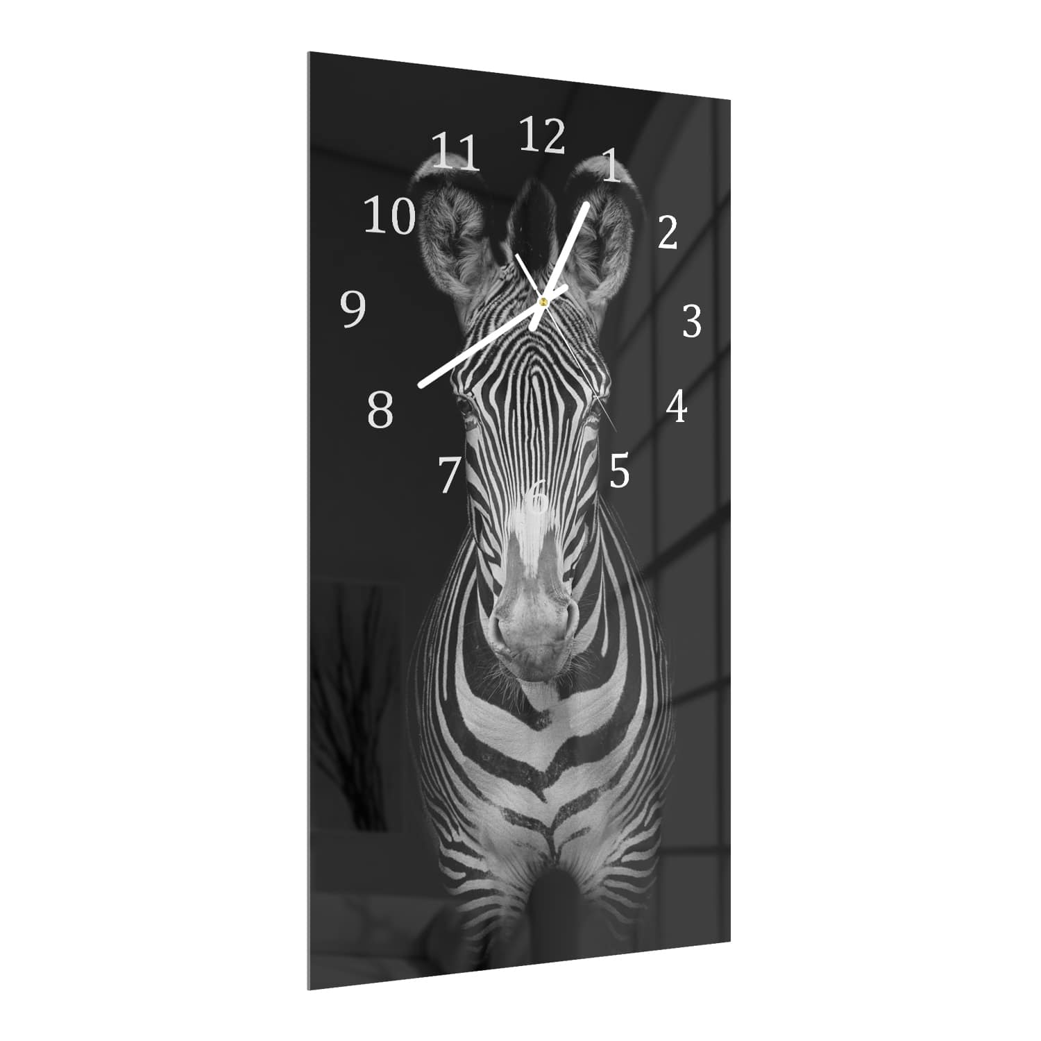 Wanduhr 30x60 - Zebraporträt