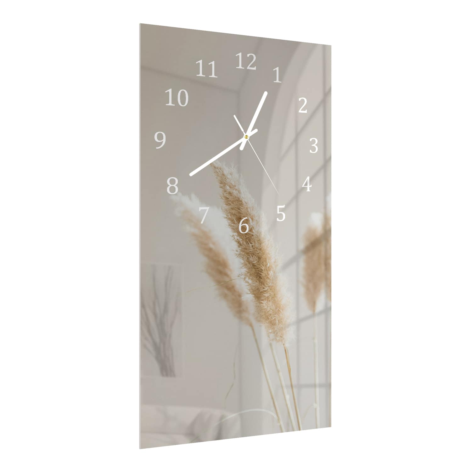 Wanduhr 30x60 - Zarte Federn