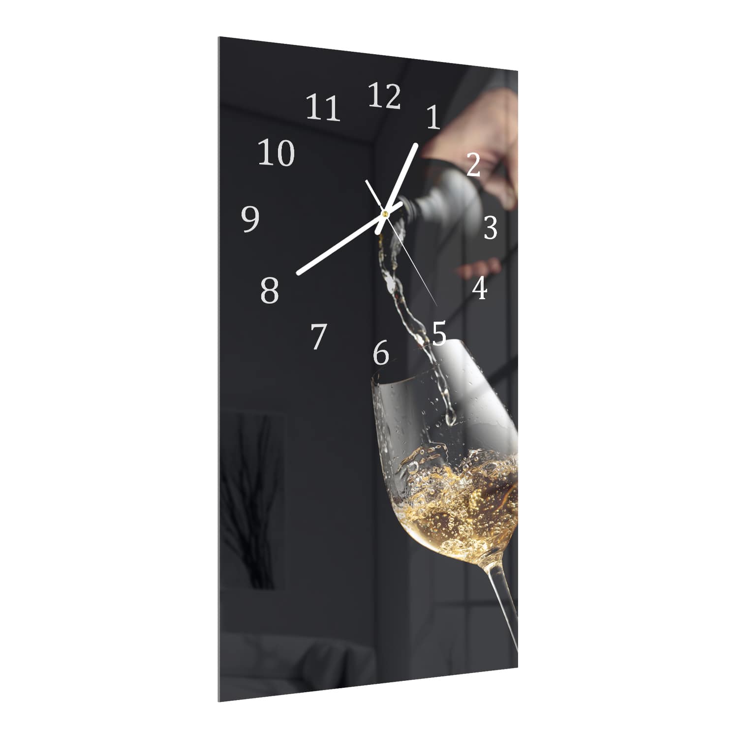 Wanduhr 30x60 - Weißwein