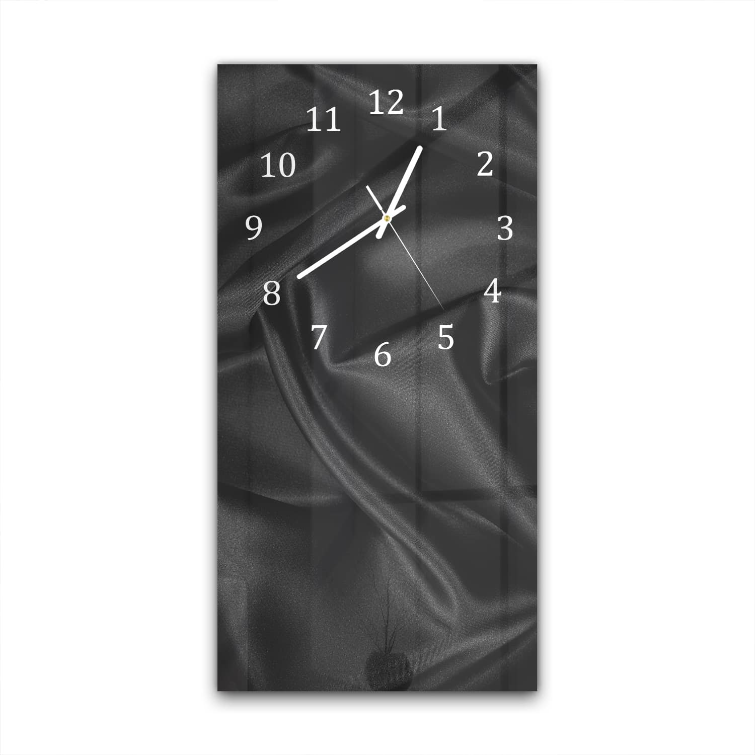Wanduhr 30x60 - Schwarze Seidensatin-Textur