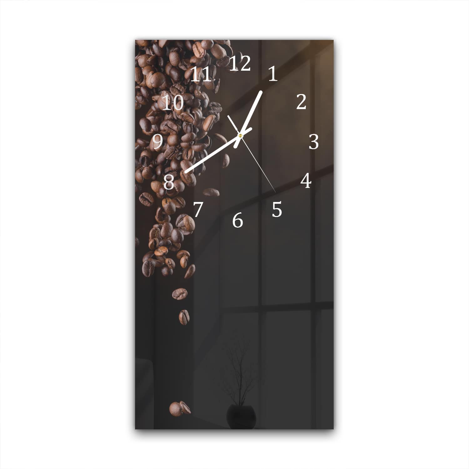 Wanduhr 30x60 - Fallende Kaffeebohnen