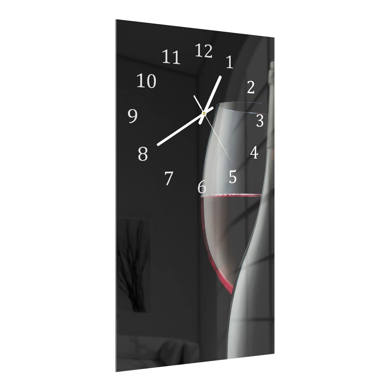 Wanduhr 30x60 - Dunkler Rotwein