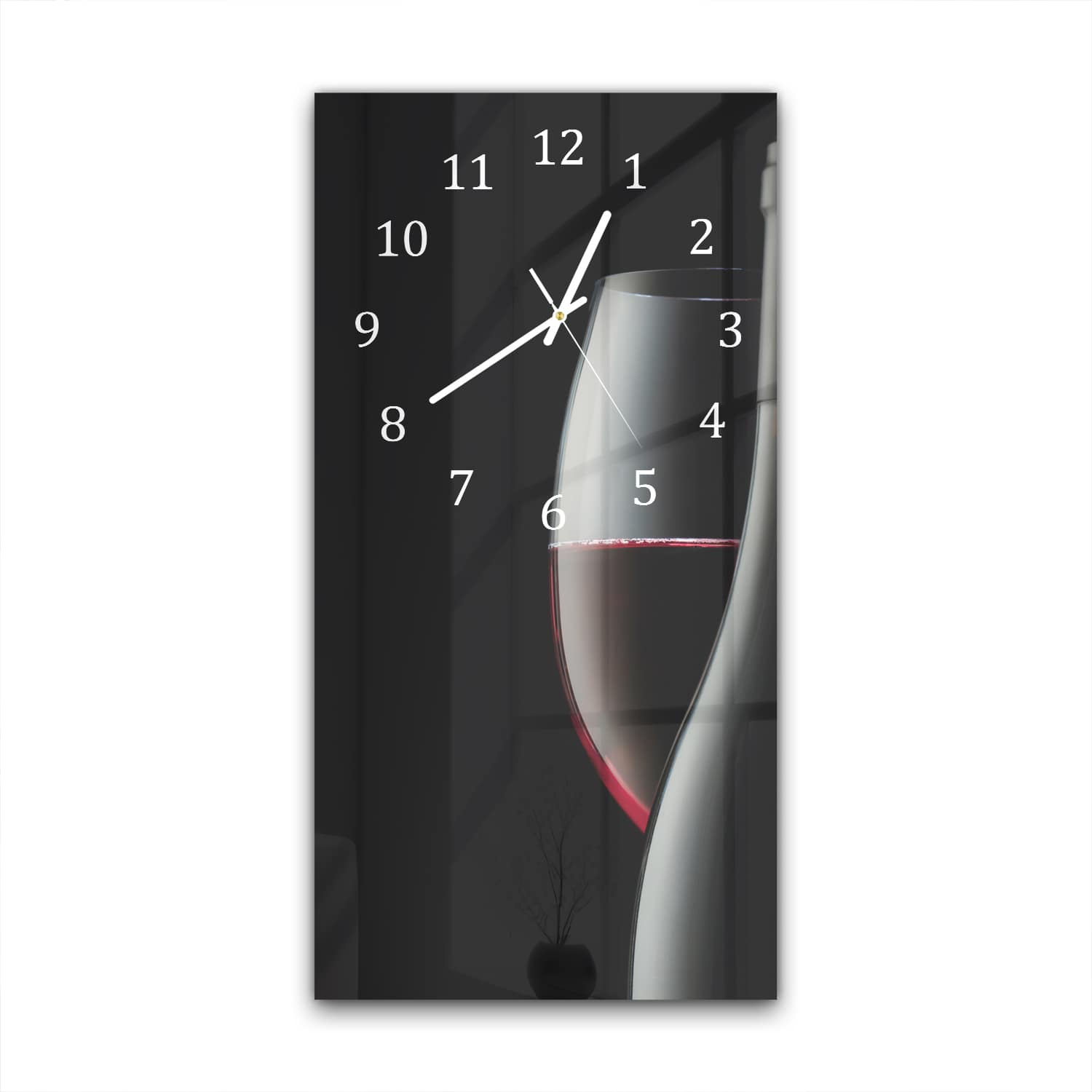 Wanduhr 30x60 - Dunkler Rotwein
