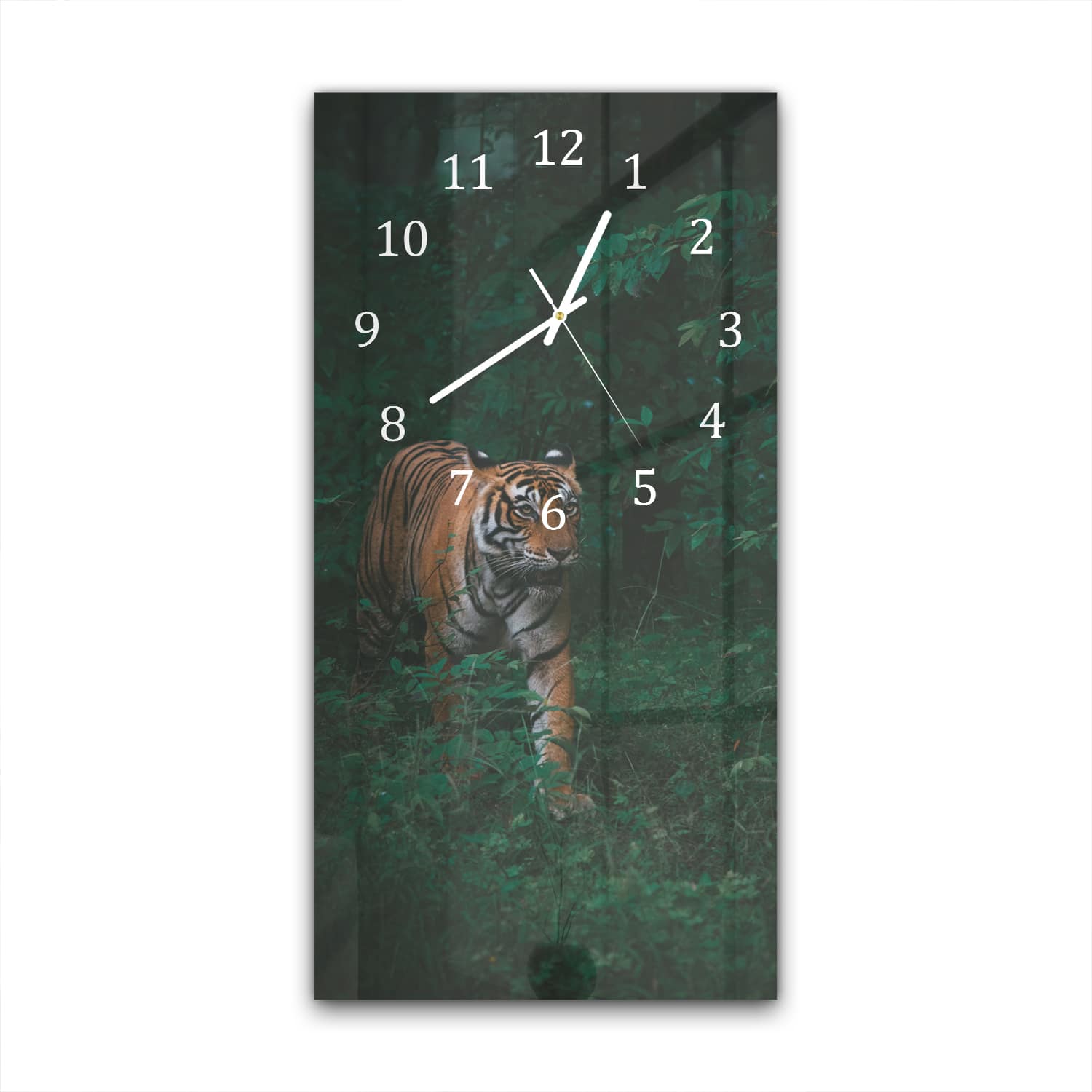 Wanduhr 30x60 - Bengalischer Tiger im Wald