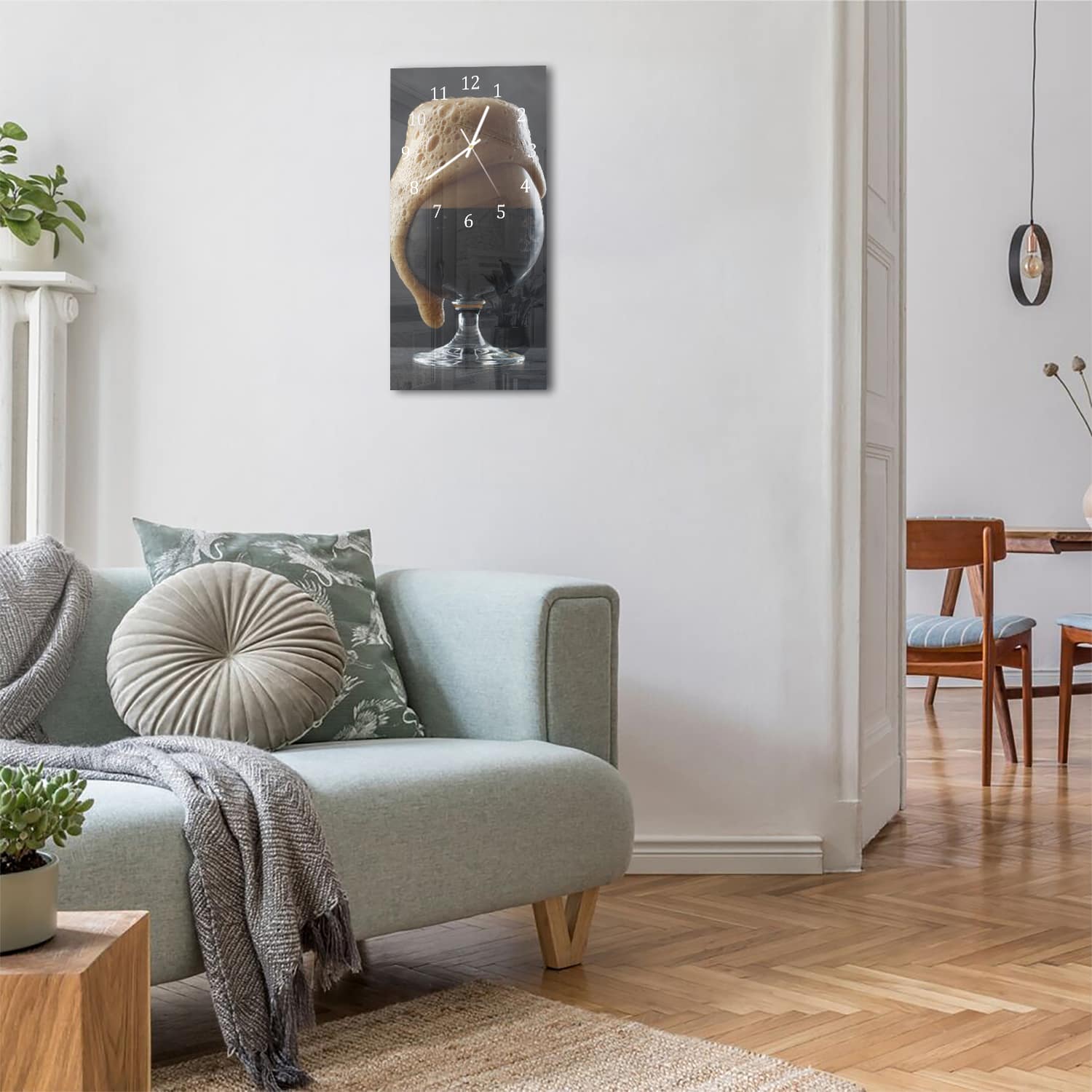 Wanduhr 30x60 - Überlaufendes Bier