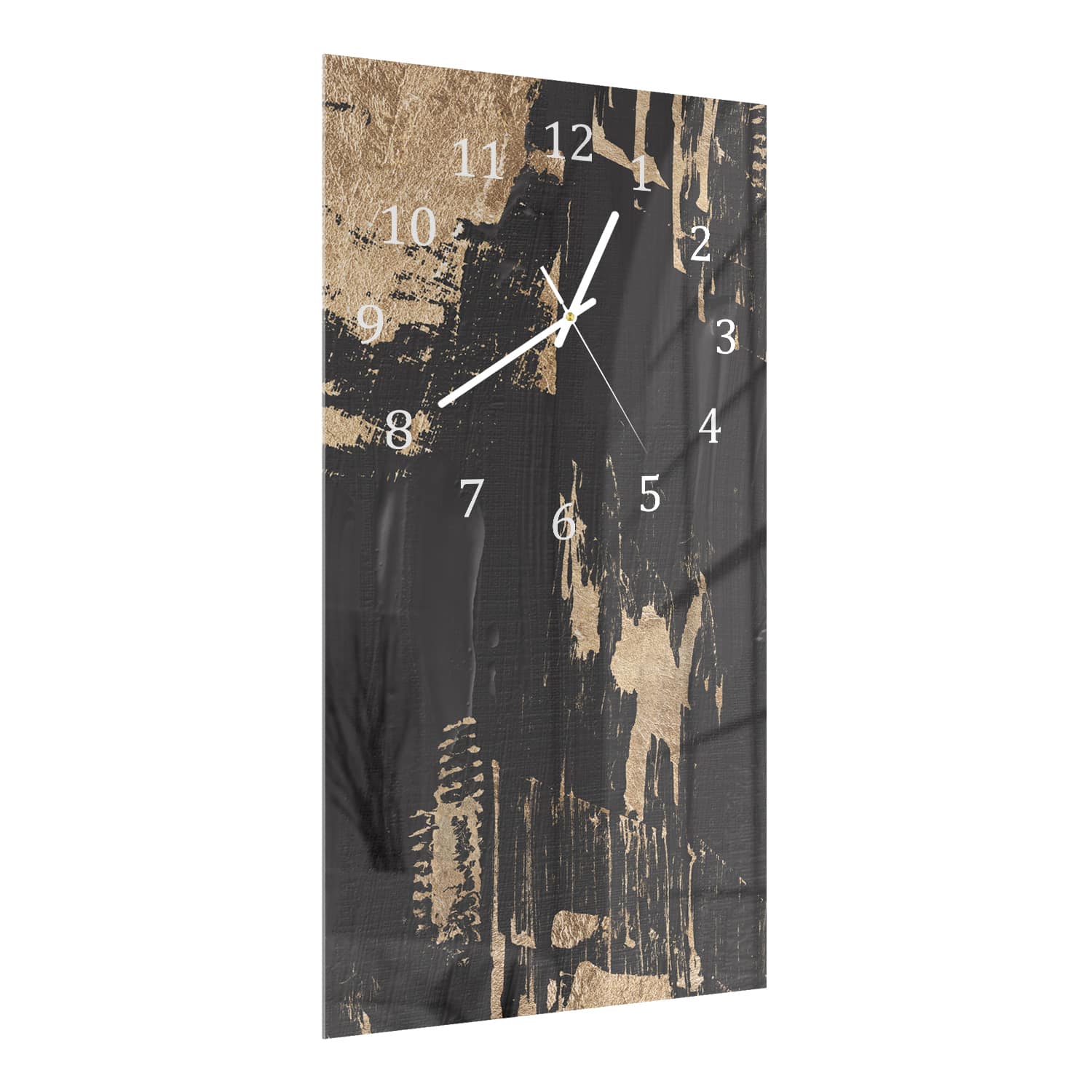 Wanduhr 30x60 - Schwarz-Goldene Ölkünste