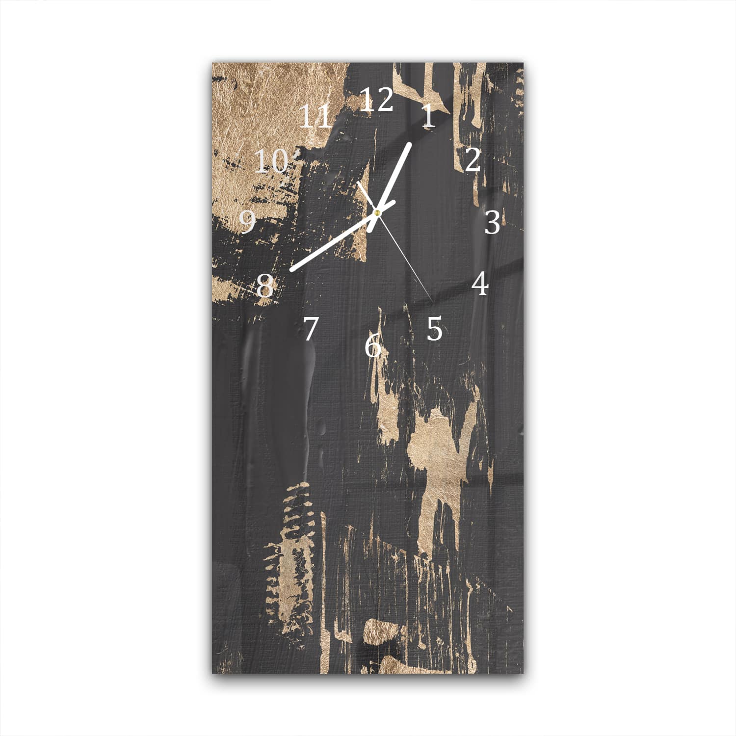 Wanduhr 30x60 - Schwarz-Goldene Ölkünste