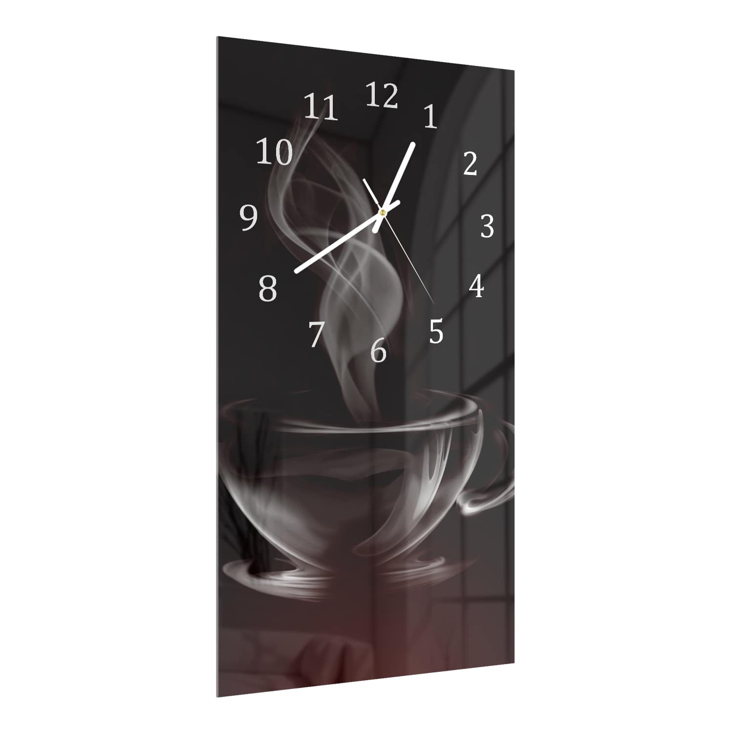 Wanduhr 30x60 - Heiße Kaffee-Illustration