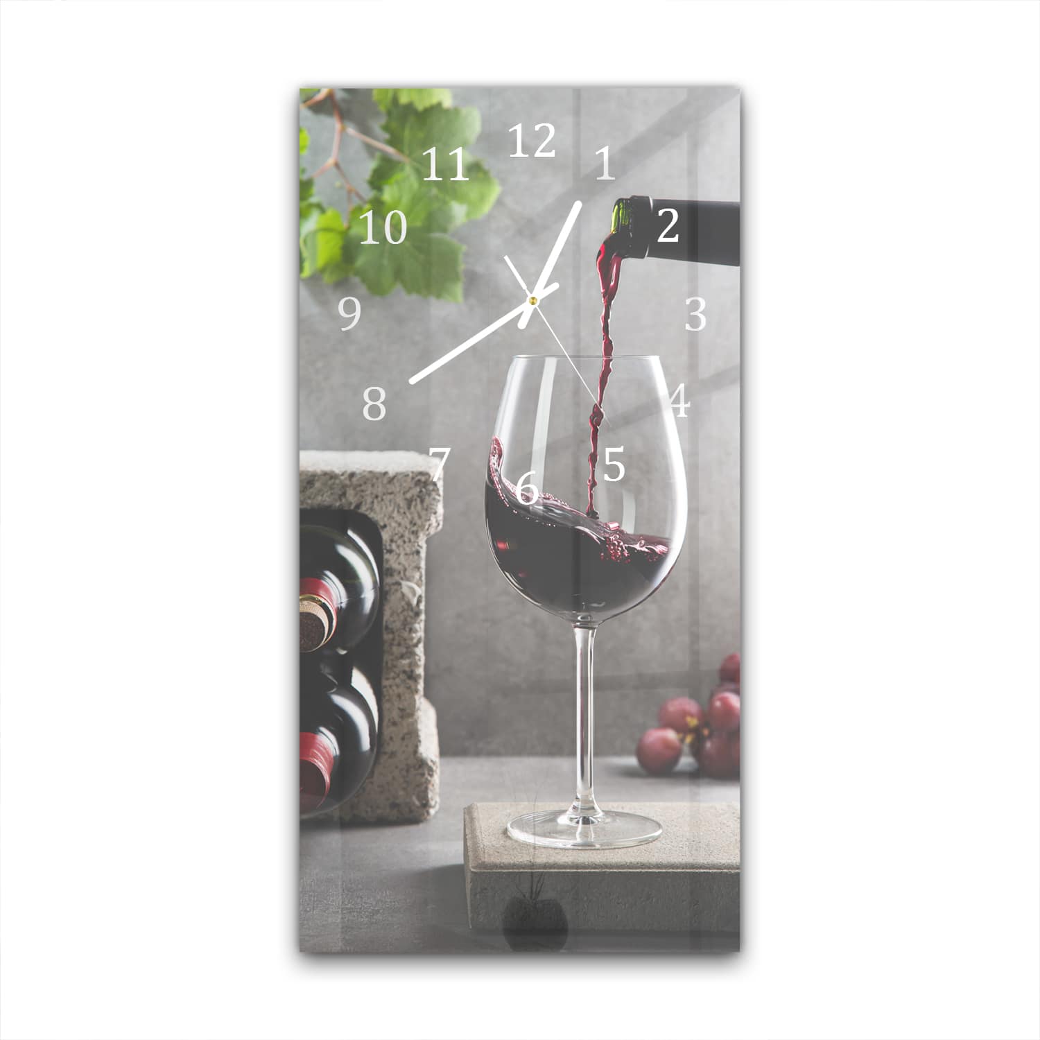 Wanduhr 30x60 - Wein einschenken