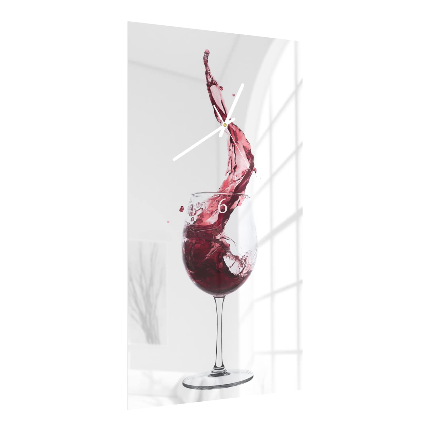 Wanduhr 30x60 - Tanzender Rotwein