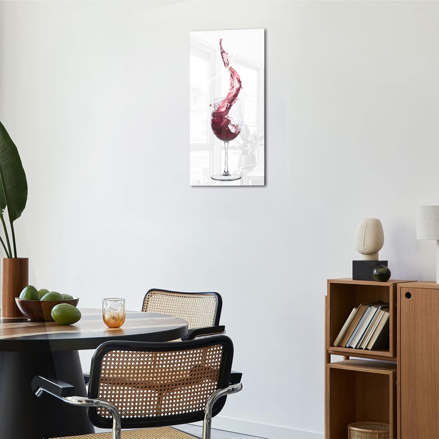 Wanduhr 30x60 - Tanzender Rotwein